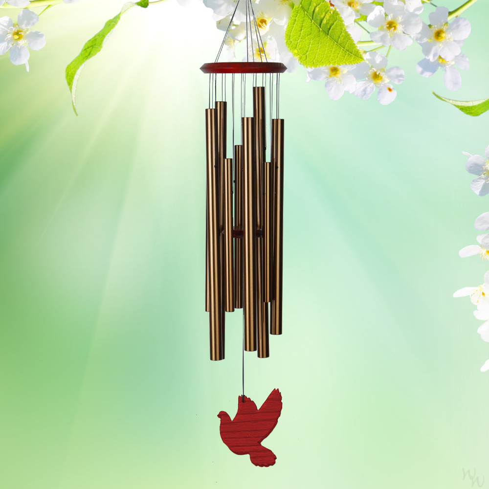 40 Inch Chimes of the Eclipse Wind Chime - Bronze - Dove Sail