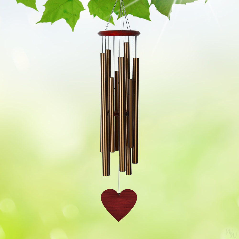 40 Inch Chimes of the Eclipse Wind Chime - Bronze - Heart Sail