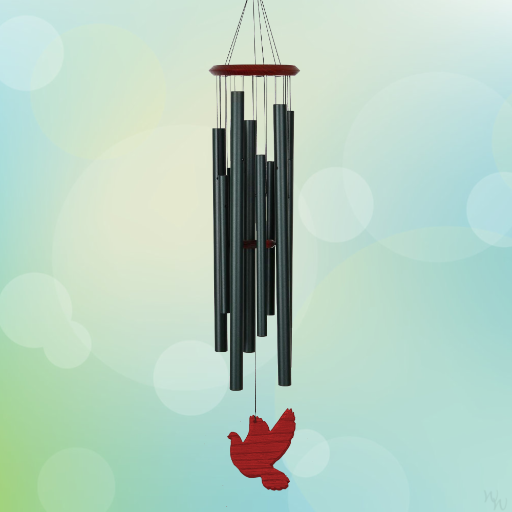 Woodstock 40 Inch Chimes of the Eclipse Wind Chime - Evergreen - Dove Sail