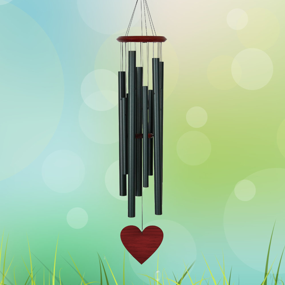 Woodstock 40 Inch Chimes of the Eclipse Wind Chime - Evergreen - Heart Sail