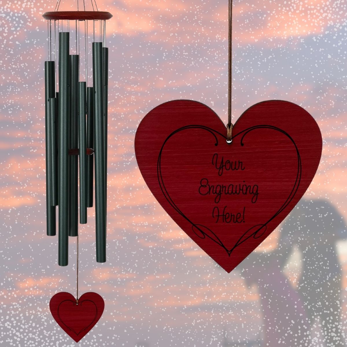 Woodstock 40 Inch Chimes of the Eclipse Wind Chime - Evergreen - Regal Heart Sail
