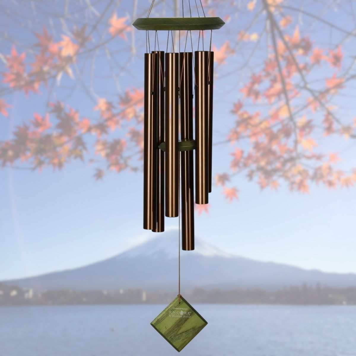Woodstock Percussion 27 Inch Chimes of Pluto Wind Chime - Green Wash - Engravable Sail