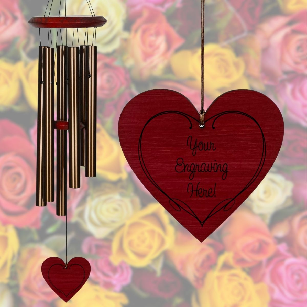 27 Inch Chimes of Pluto Wind Chime - Bronze -  Regal Heart