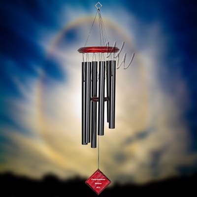 Woodstock Percussion 27 Inch Chimes of Pluto Wind Chime - Black - Engravable Sail