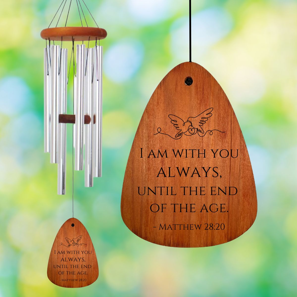 Festival 18-inch 6-Tube Wind chime in Silver - With You Always...