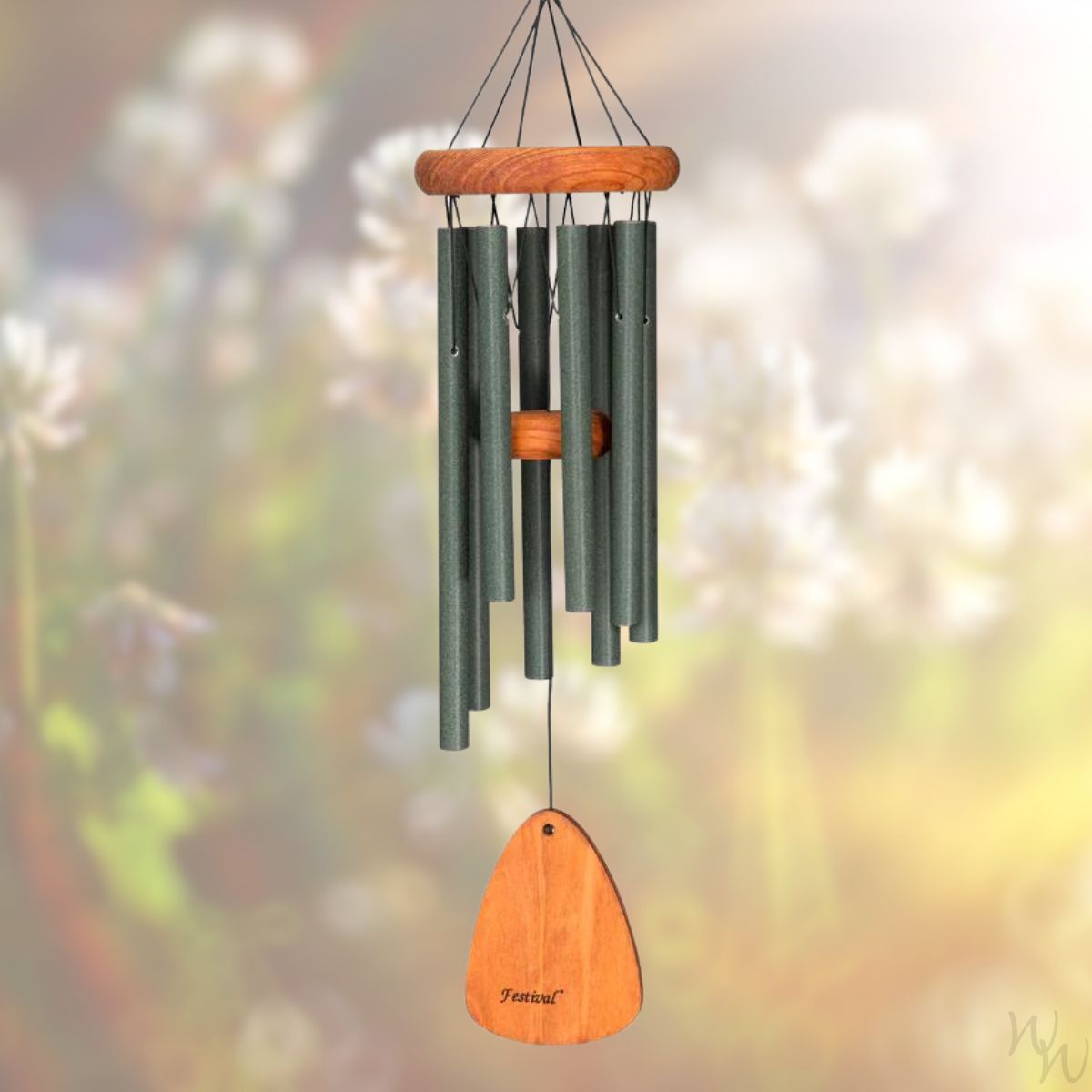 Festival 24-inch 8-Tube Wind chime in Forest Green