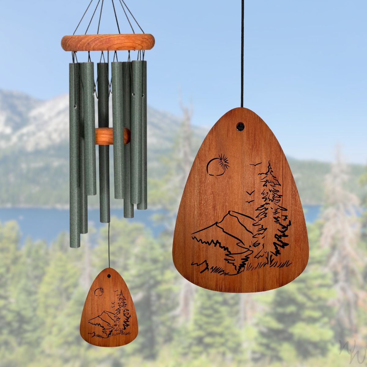 Festival 24-inch 8-Tube Wind chime in Forest Green - Mountain