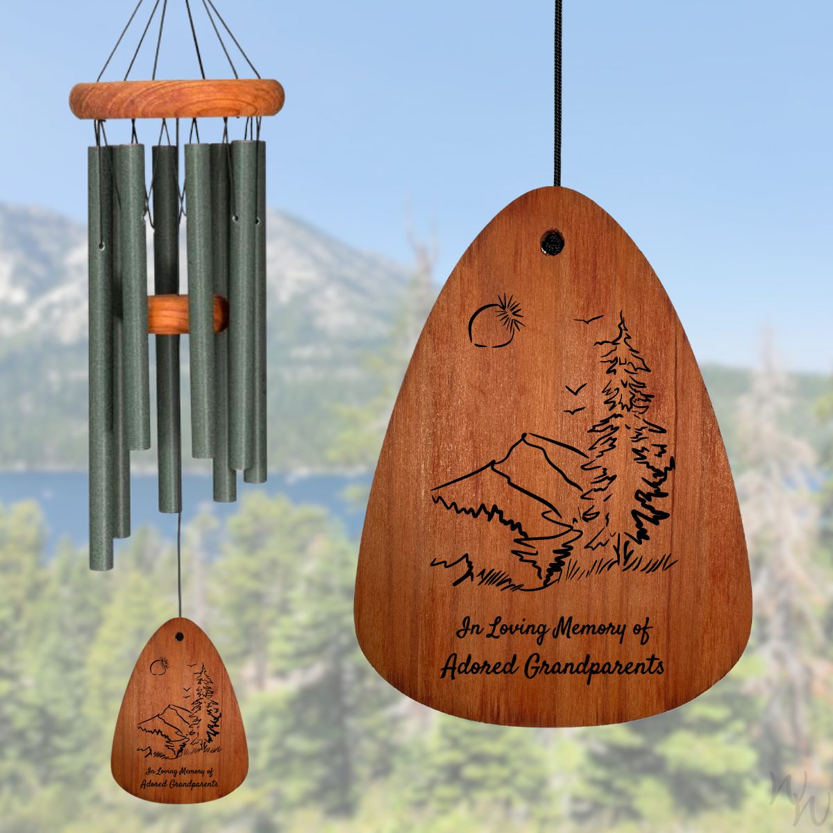 Festival 24-inch 6-Tube Wind chime in Forest Green - Mountain