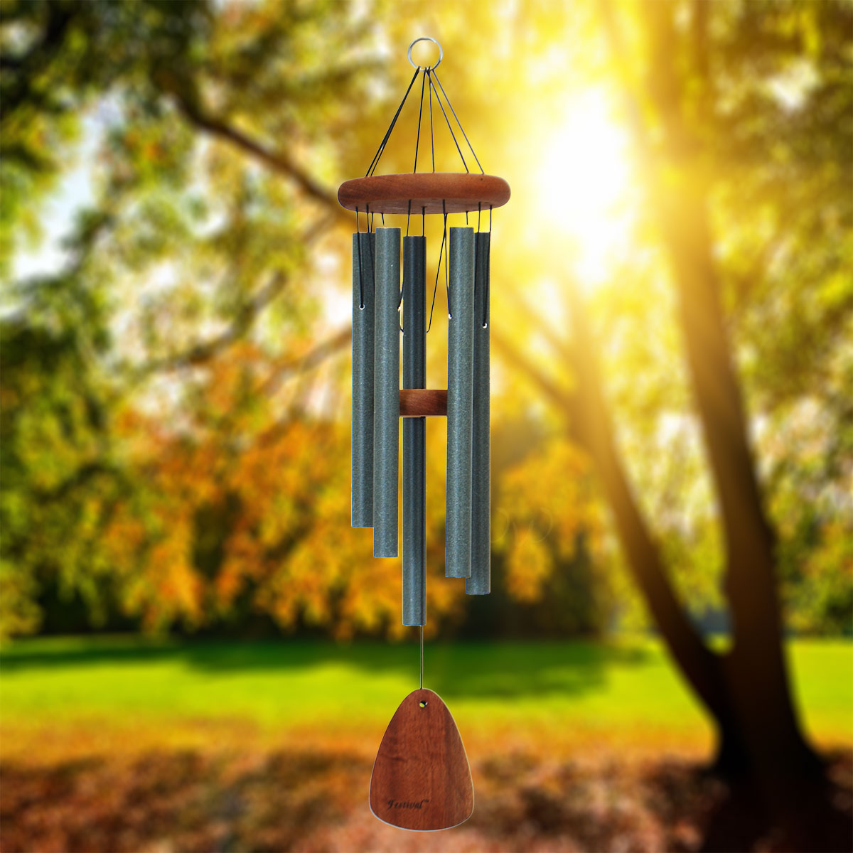 Festival 28-inch 5-Tube Wind chime in Forest Green