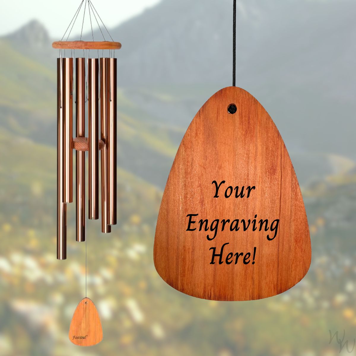 Festival 42-inch 6-Tube Wind Chime in Bronze