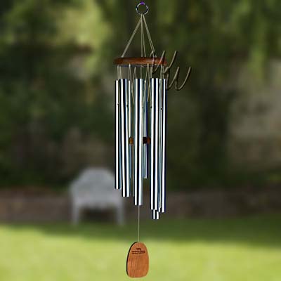 Woodstock Percussion 27 1/2 Inch Wind Chime Gregorian Alto Silver - Engravable Sail