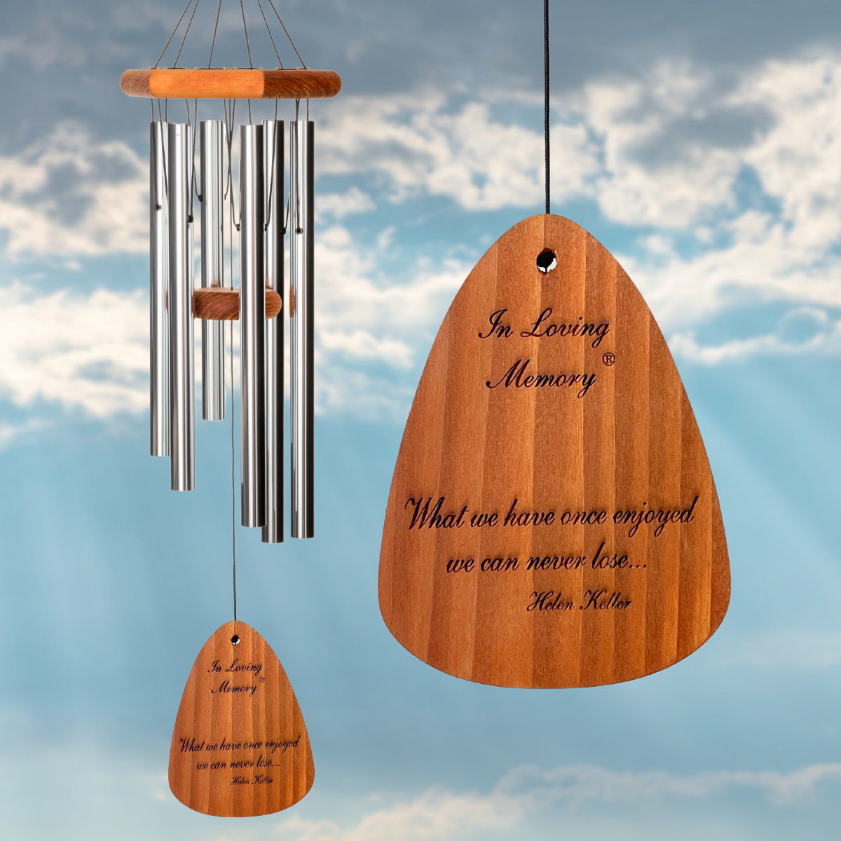 In Loving Memory 30 Inch Windchime - What we have once enjoyed - Silver