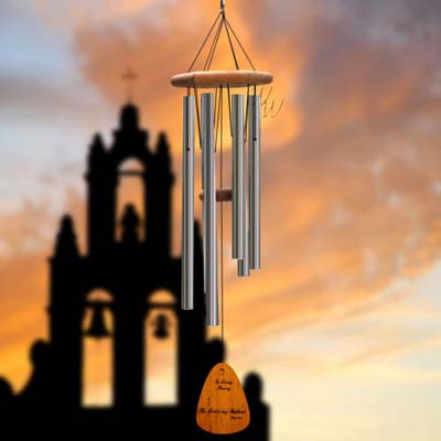 In Loving Memory 30 Inch Windchime - The Lord is my Shepherd - Silver