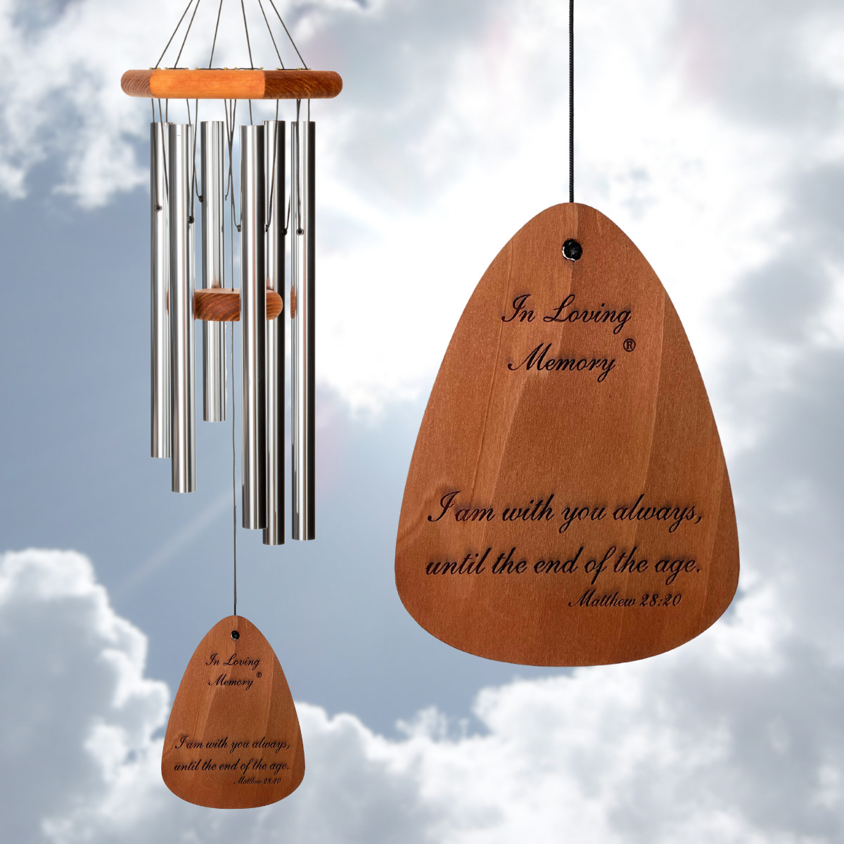 In Loving Memory 30 Inch Chime-I am with you always-Silver