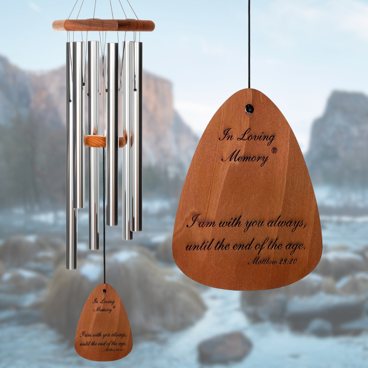 In Loving Memory 35 Inch Chime - I am with you always - Silver