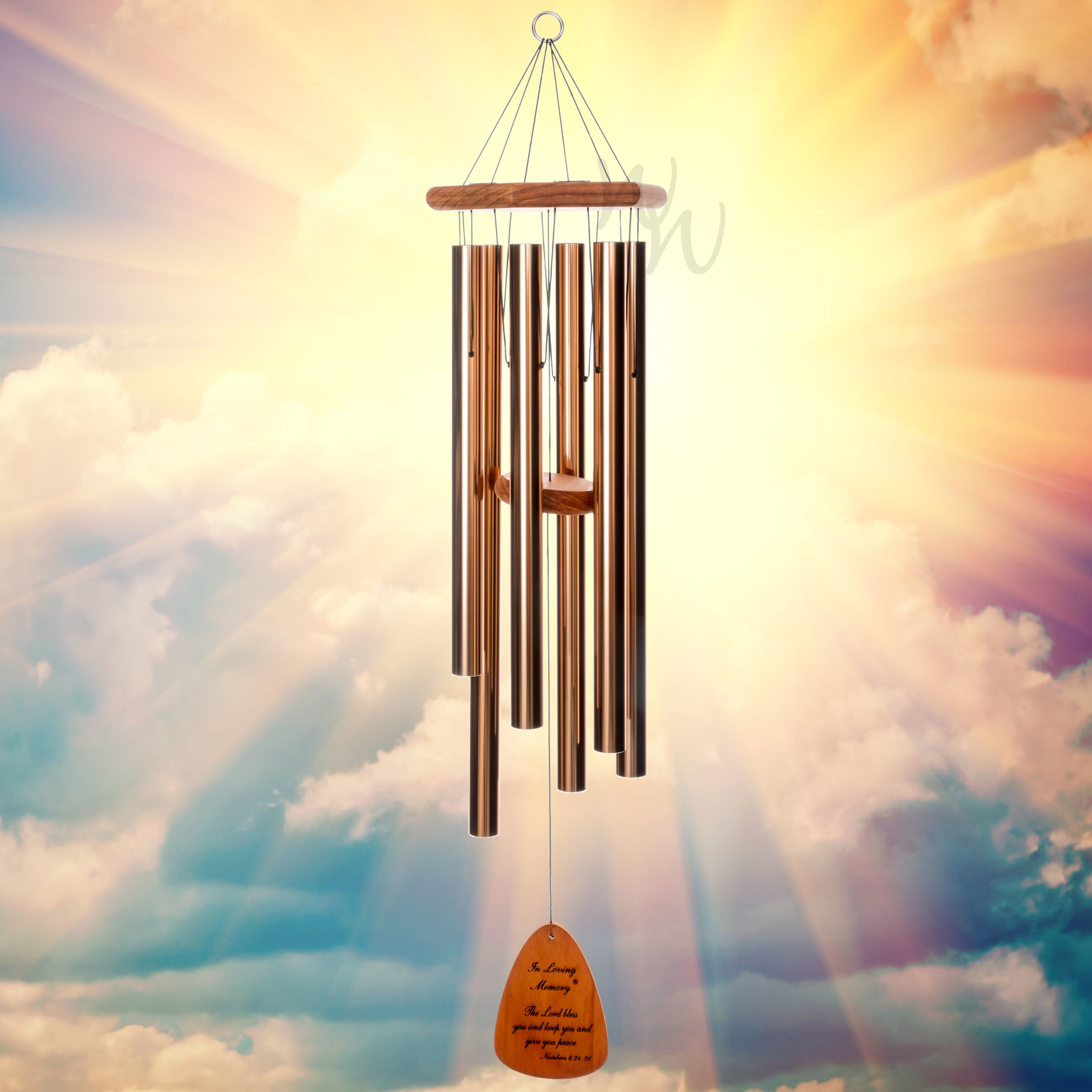 In Loving Memory 42 Inch Windchime - The Lord bless you... in Bronze