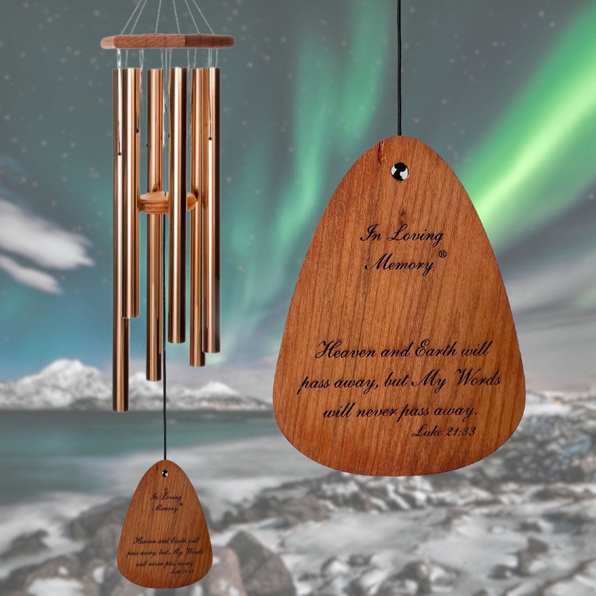 In Loving Memory 42 Inch Windchime - ..My Words will never pass away.... in Bronze