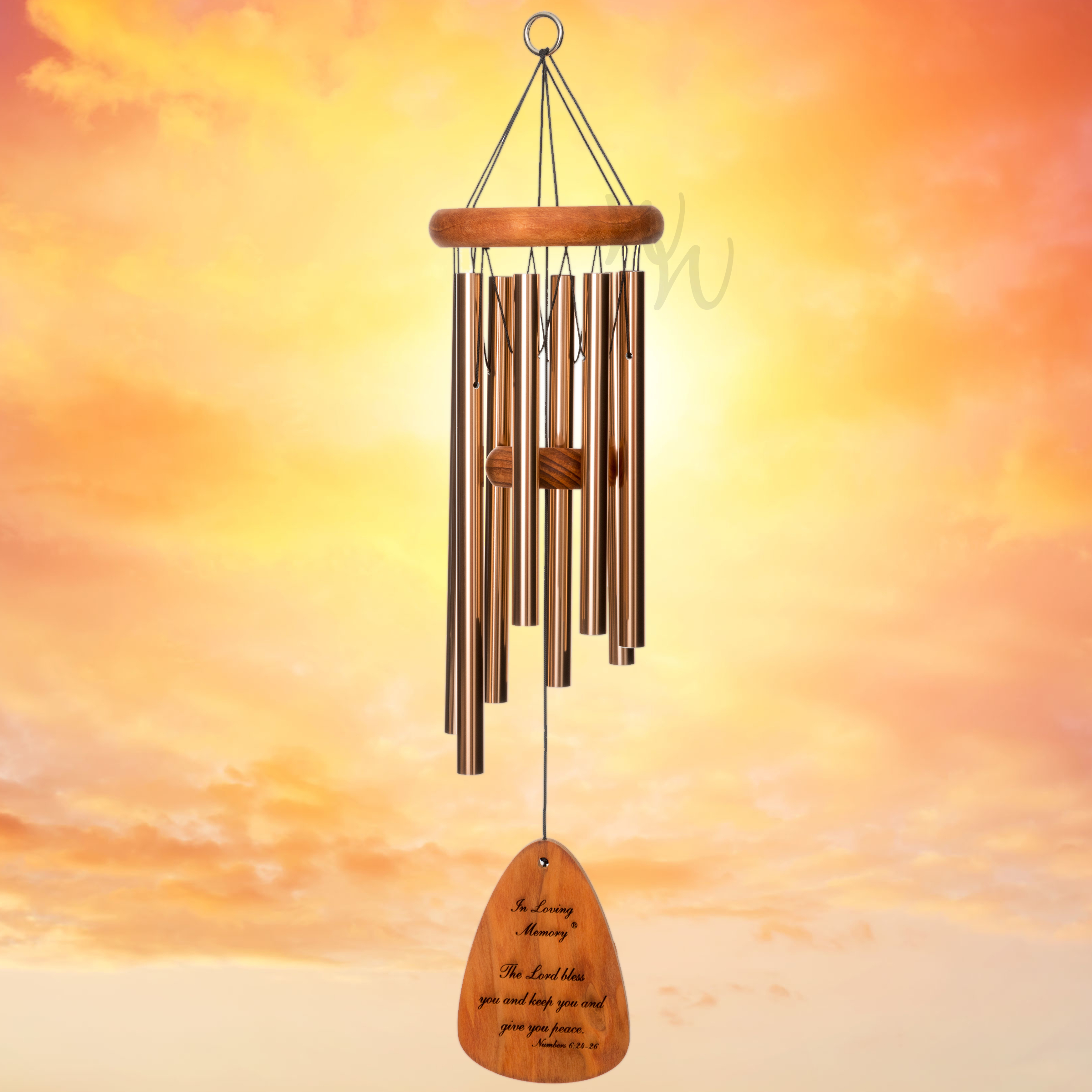 In Loving Memory 24 Inch Windchime - The Lord bless you.. in Bronze