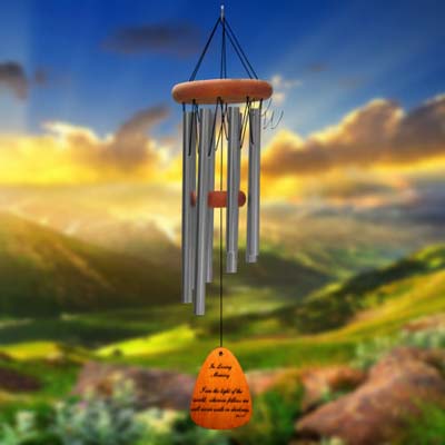 In Loving Memory 24 Inch Chime - I am the Light of the world - Silver