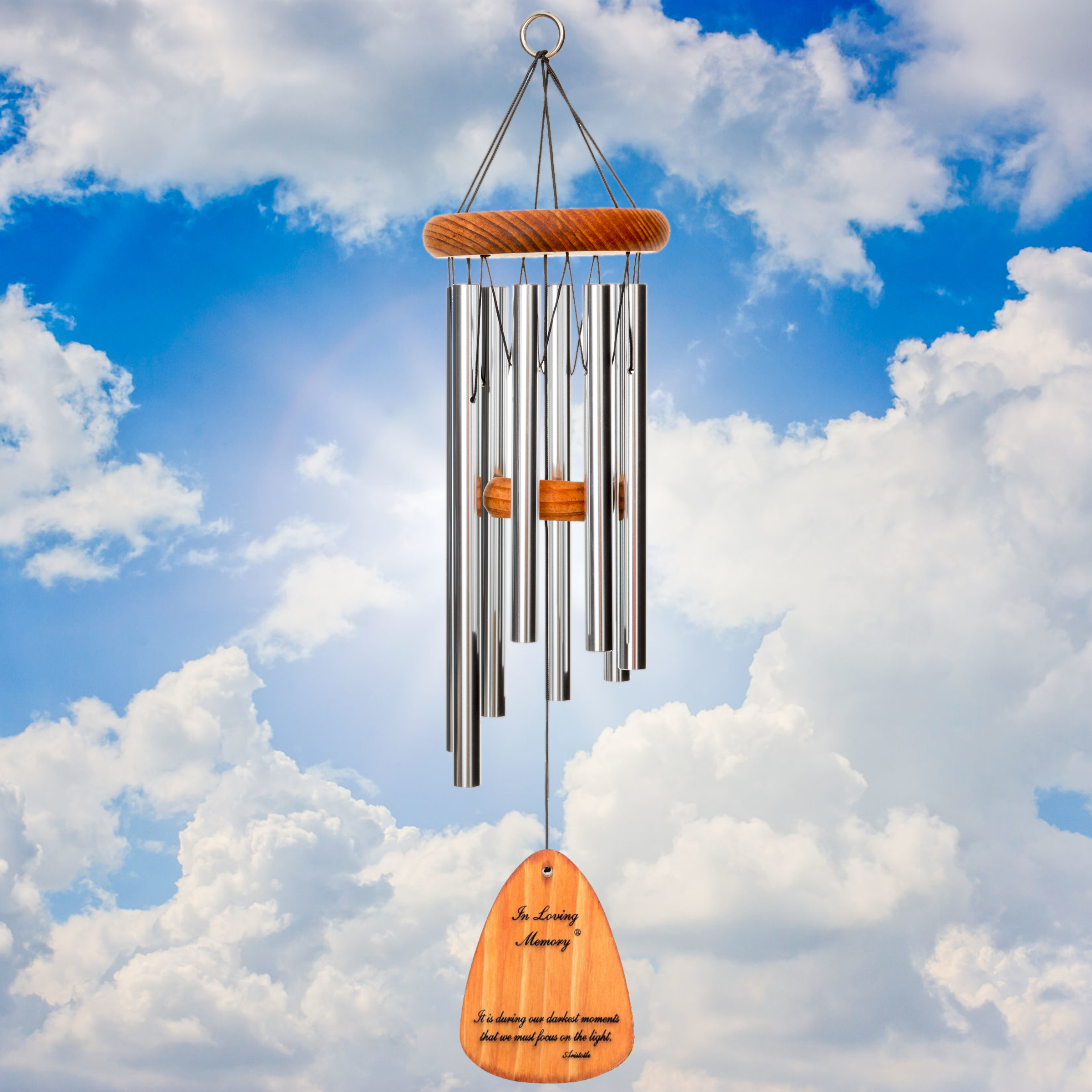 In Loving Memory 24 Inch Windchime - It is during our darkest moments... in Silver