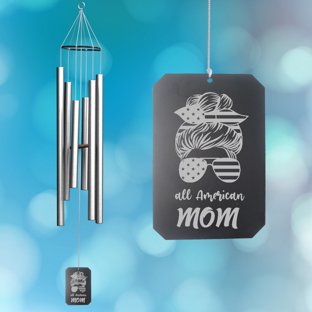 Premium Amazing Grace 46 Inch Wind Chime - Silver - All American Mom