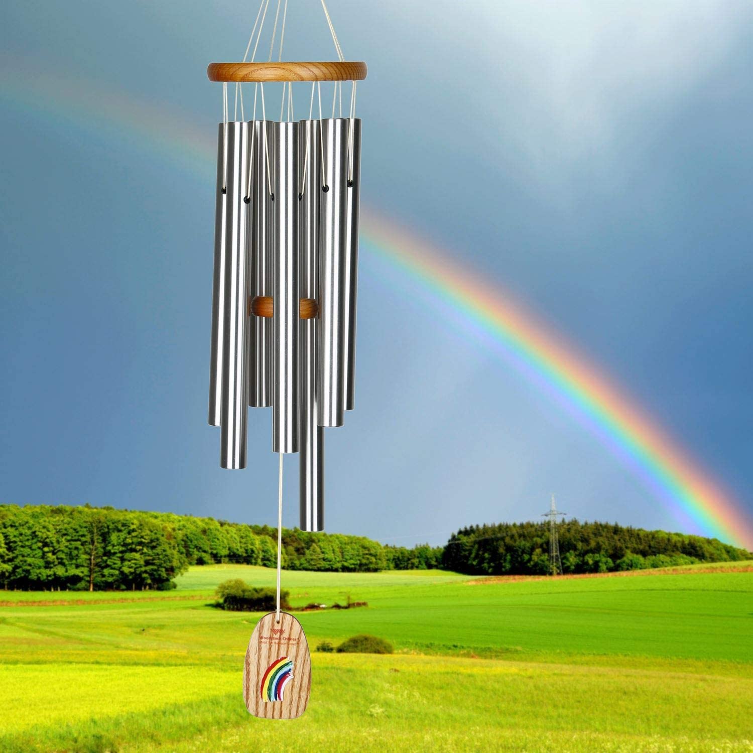 Over the Rainbow 27 Inch Wind Chime - Engravable Sail