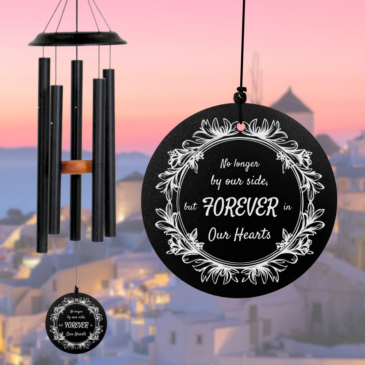 Shenandoah Melodies 26 Inch Black Wind Chime - Forever in Our Hearts