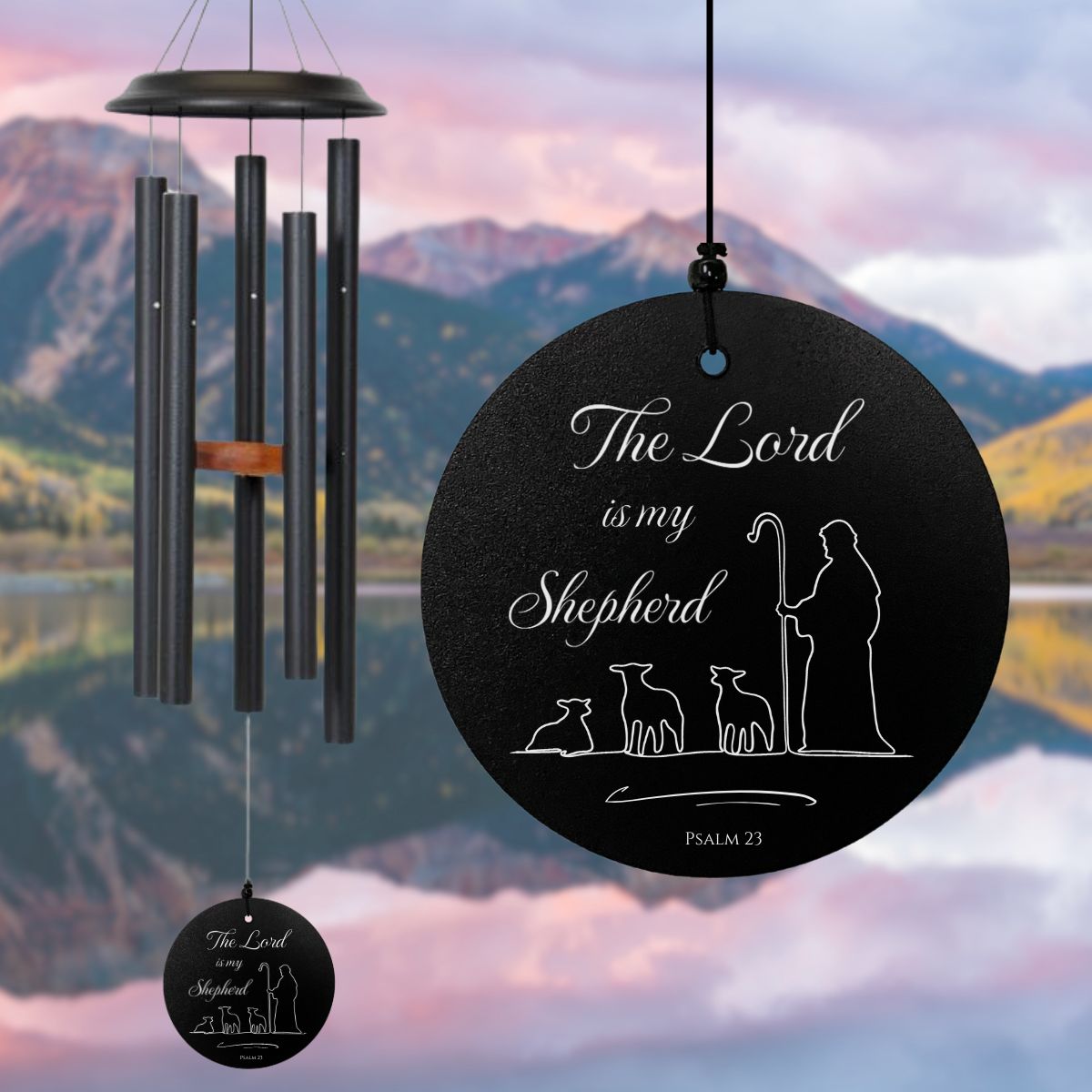 Shenandoah Melodies 29 Inch Black Chime - Lord is Shepherd