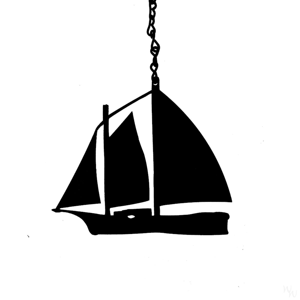 Wind Bell Sail - Sail Boat in Black