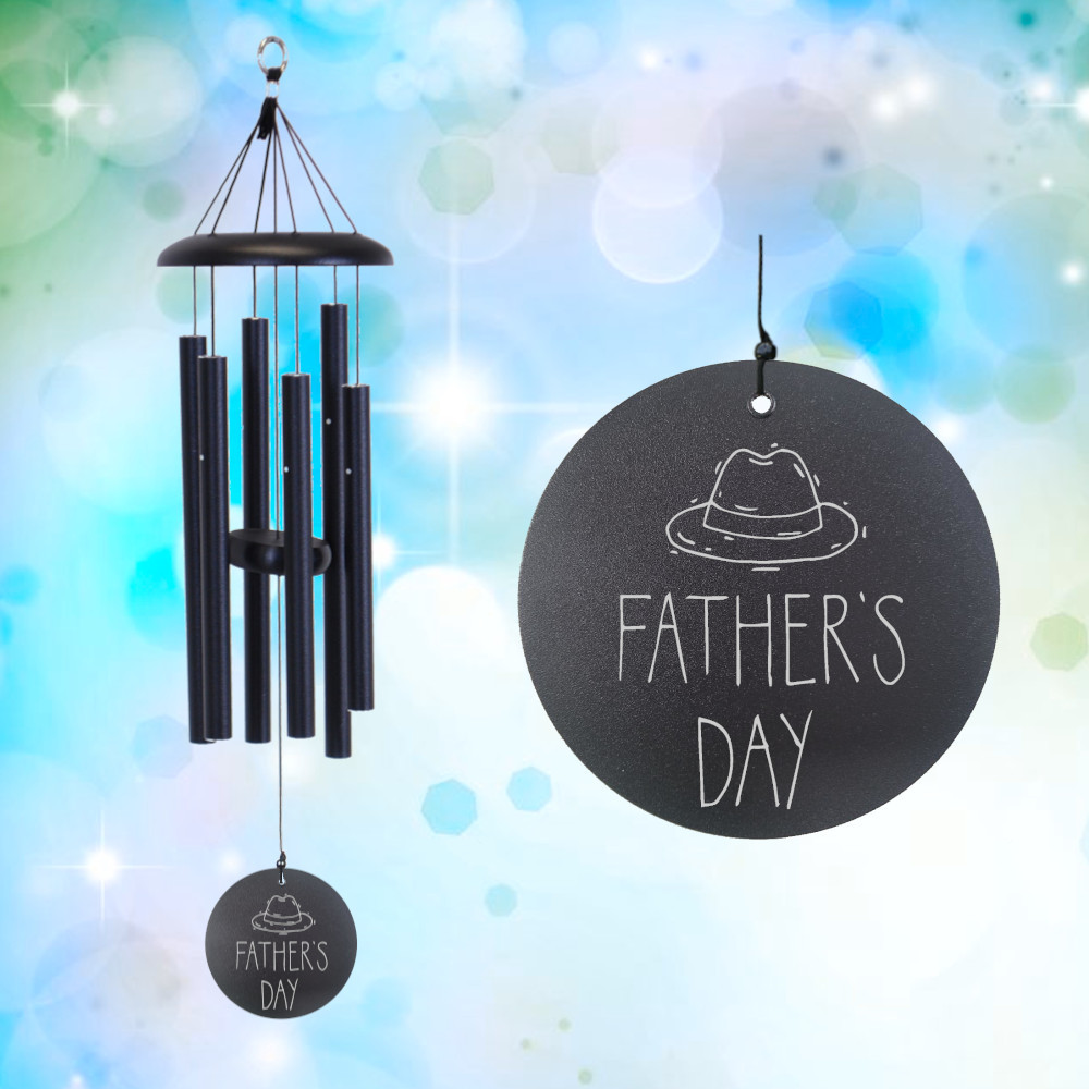 Corinthian Bells 27 Inch Black Wind Chime - Scale Of C - Father's Day Hat