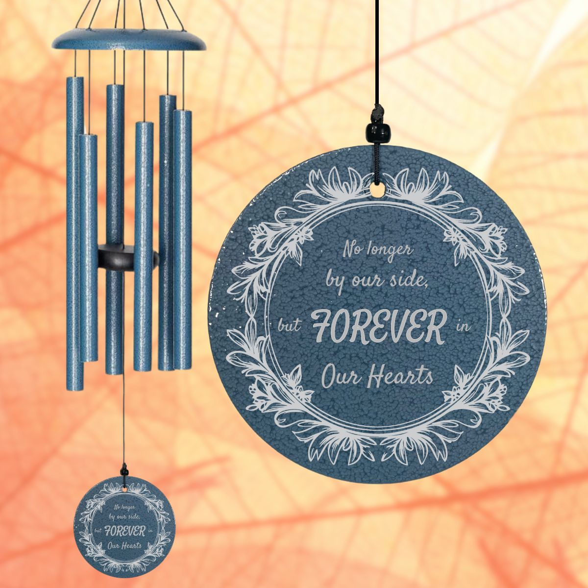 Corinthian Bells 27 Inch Sky Blue Wind Chime - Forever in Our Hearts