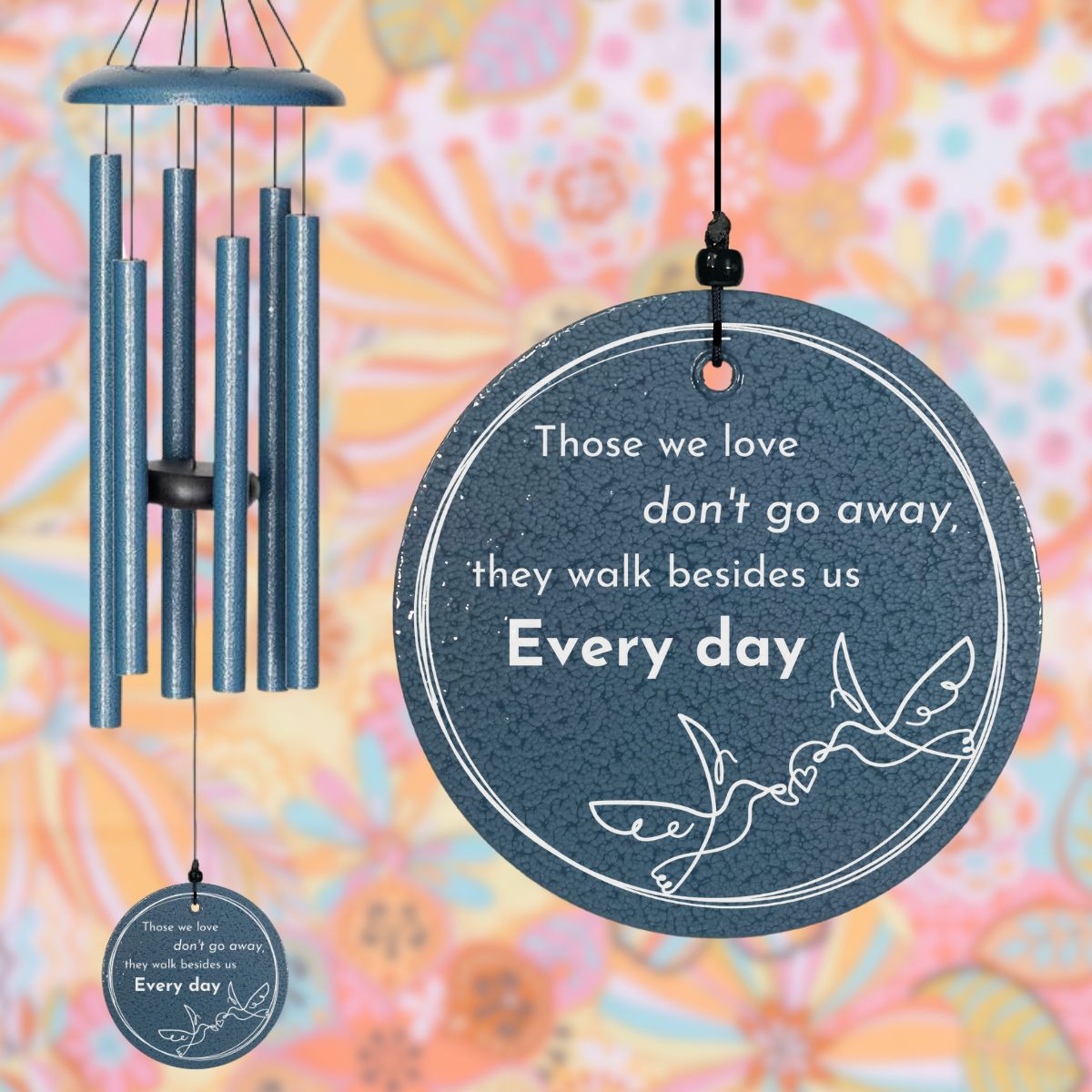 Corinthian Bells 27 Inch Sky Blue Wind Chime - Those We Love Don't Go Away