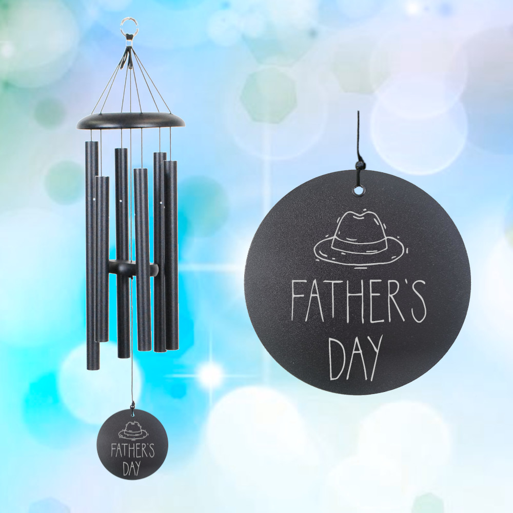 Corinthian Bells 30 Inch Black Wind Chime - Scale Of A - Father's Day Hat
