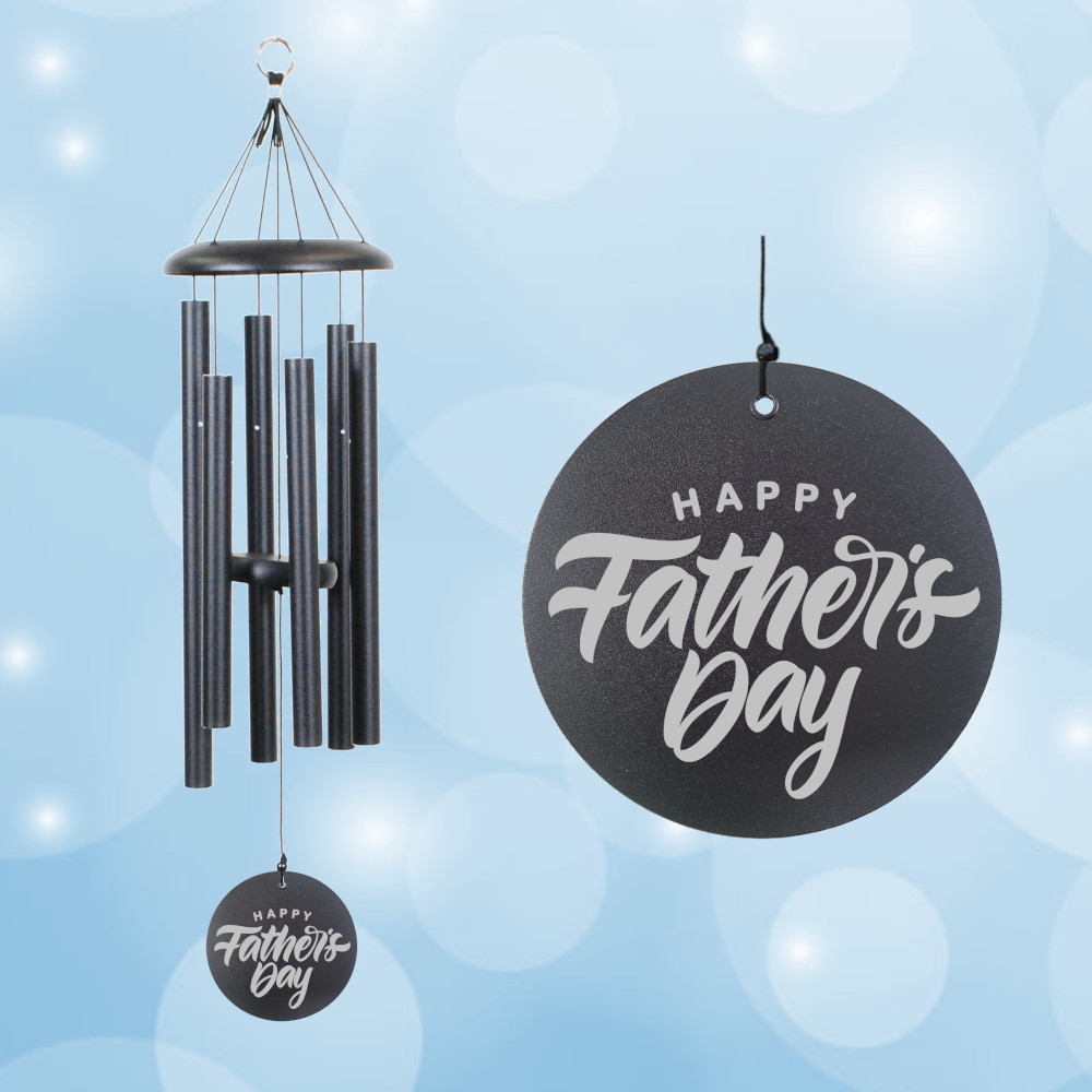 Corinthian Bells 30 Inch Black Wind Chime - Scale Of A - Happy Father's Day
