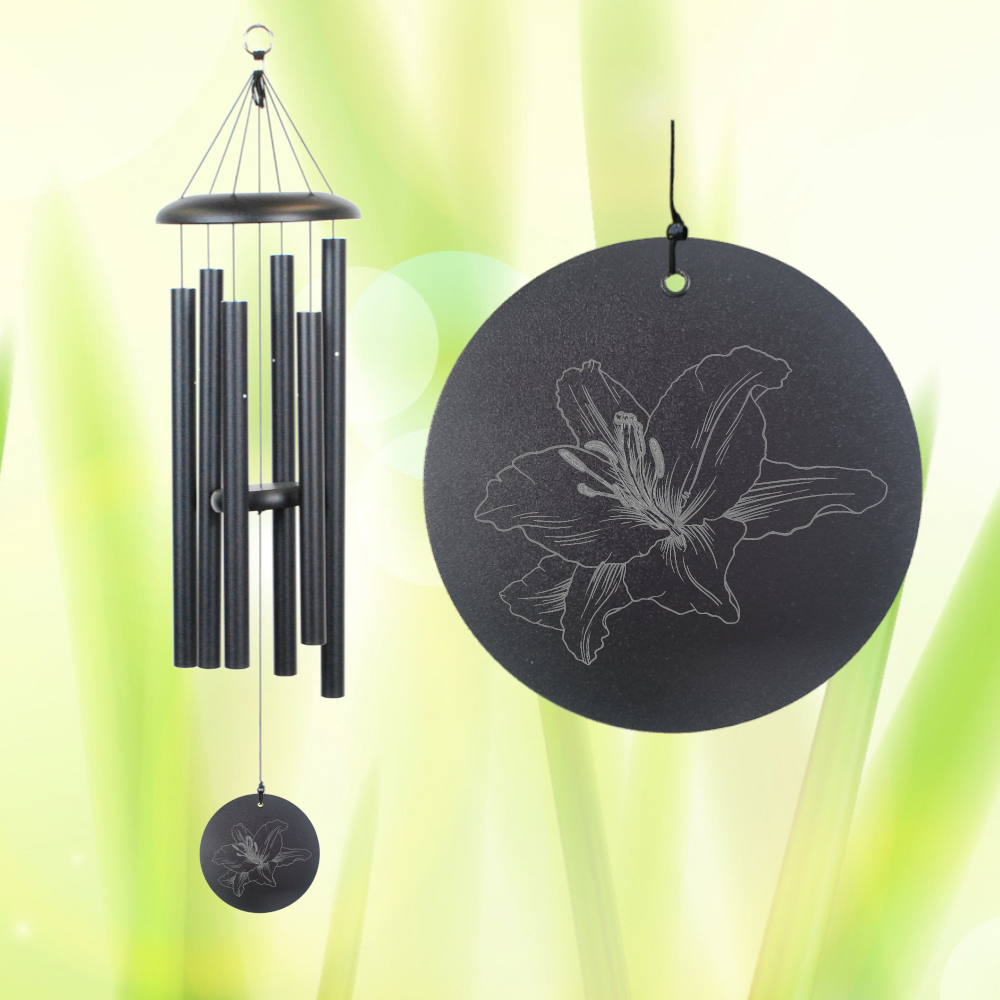 Corinthian Bells 36 Inch Black Lily Wind Chime - Scale Of E