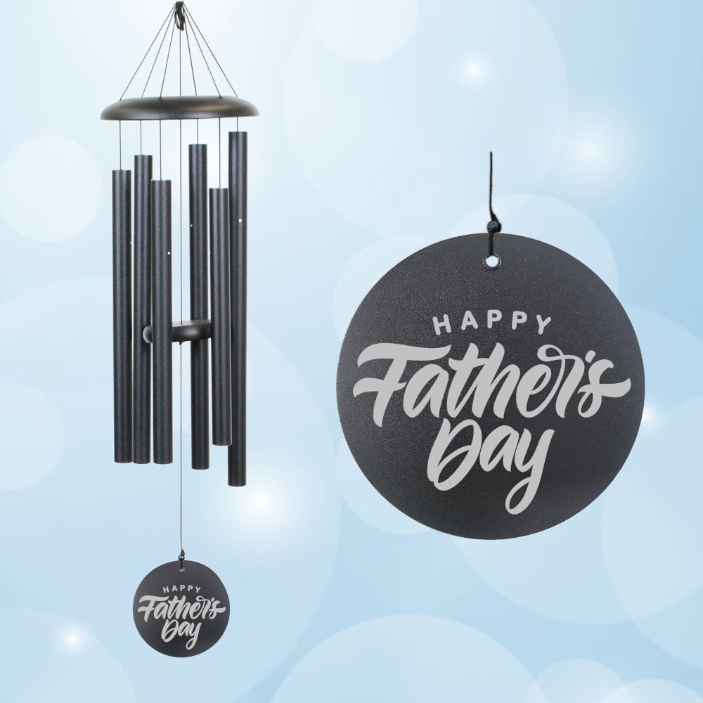 Corinthian Bells 36 Inch Black Wind Chime - Scale Of E - Happy Father's Day
