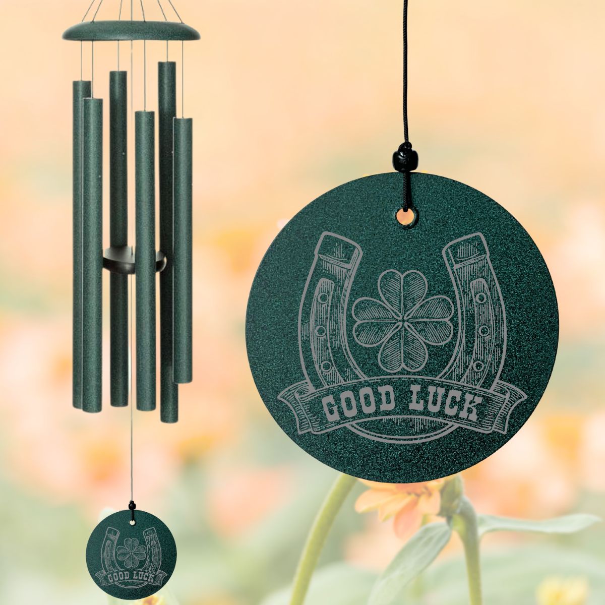 Corinthian Bells 44 Inch Green Wind Chime - Scale Of C - Good Luck