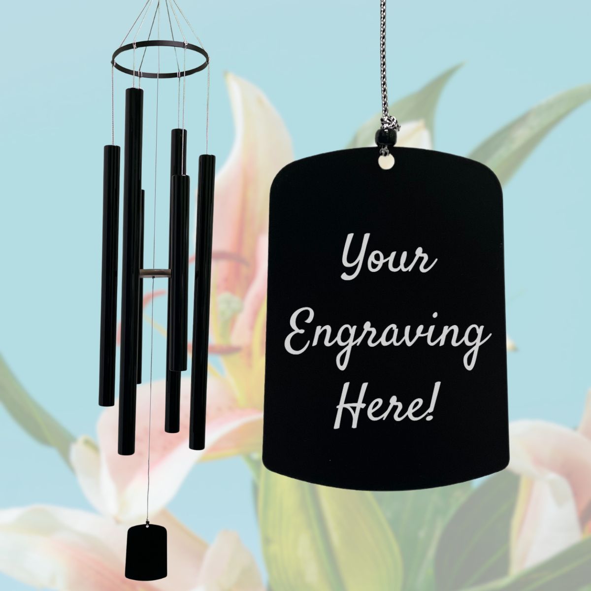 Premium Amazing Grace 55 Inch Wind Chime - Black