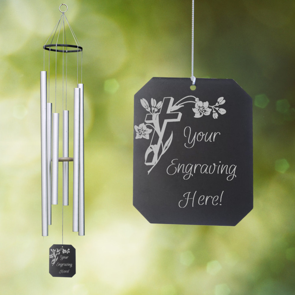 Premium Amazing Grace 36 Inch Wind Chime - Cross - Made by Grace Note Windchimes