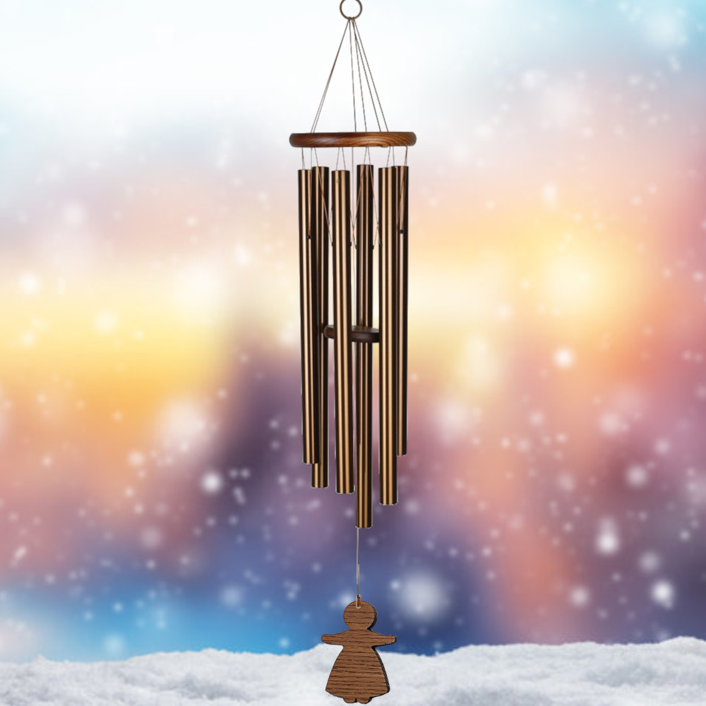 Amazing Grace 40 Inch Wind Chime - Engravable Gingerbread Woman Sail - Bronze