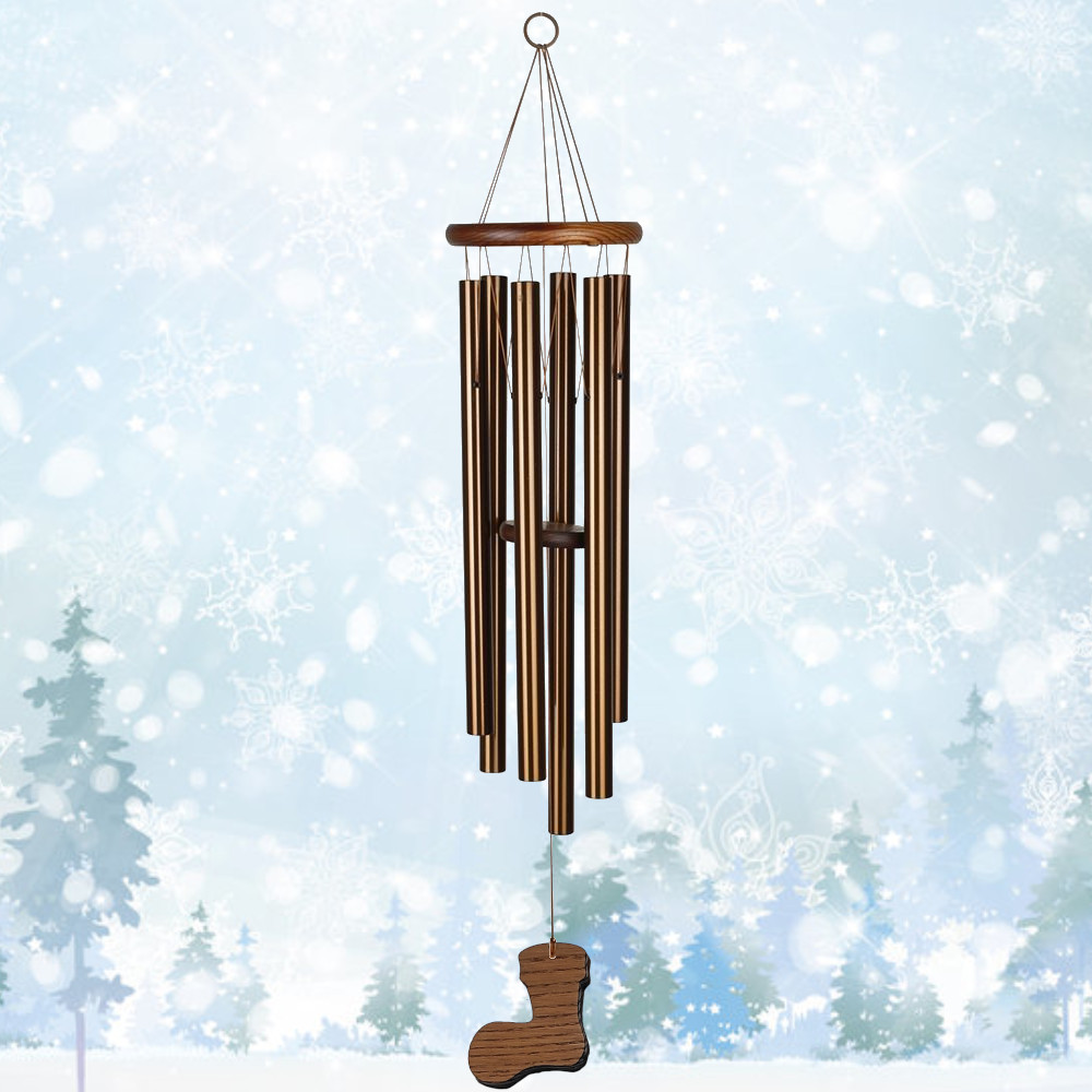 Amazing Grace 40 Inch Wind Chime - Engravable Stocking Sail - Bronze