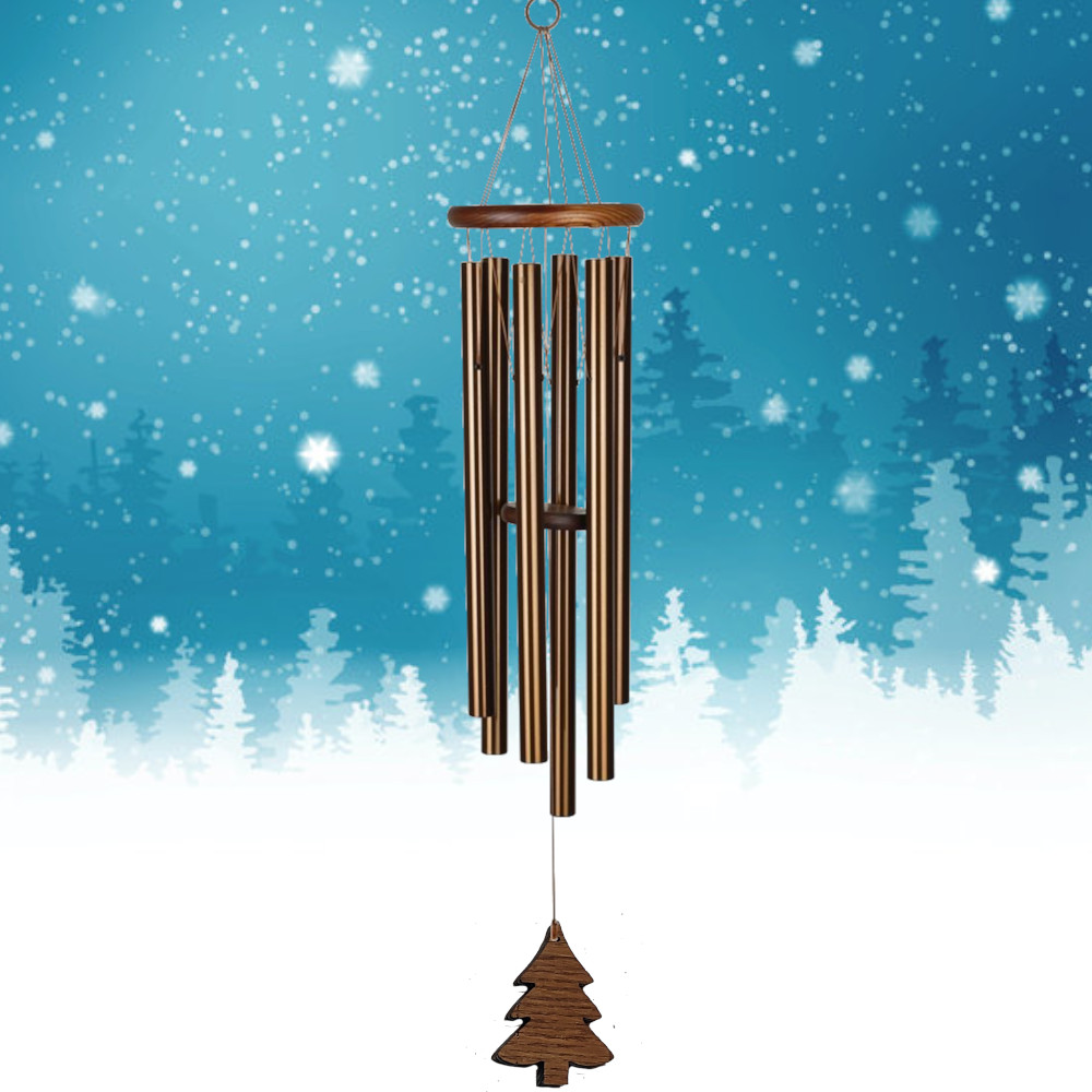 Amazing Grace 40 Inch Wind Chime - Engravable Holiday Tree Sail - Bronze