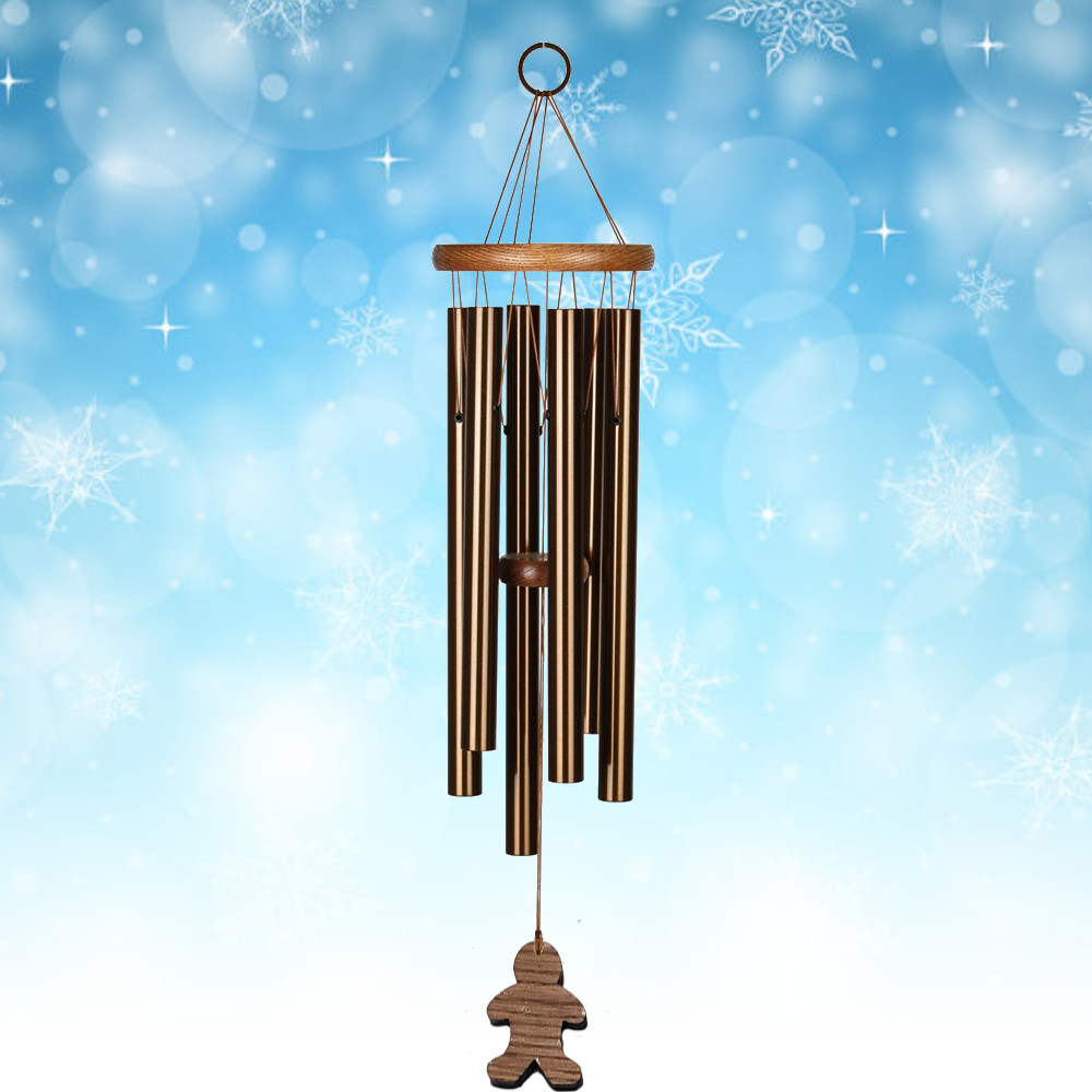 Amazing Grace 25 Inch Wind Chime - Engraveable Gingerbread Man Sail - Bronze