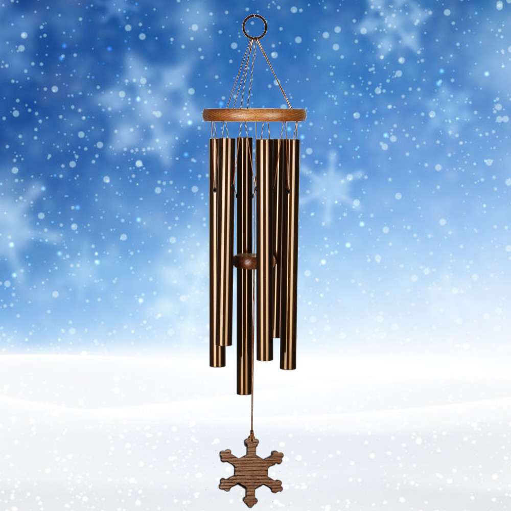 Amazing Grace 25 Inch Wind Chime - Engraveable Snowflake Sail - Bronze