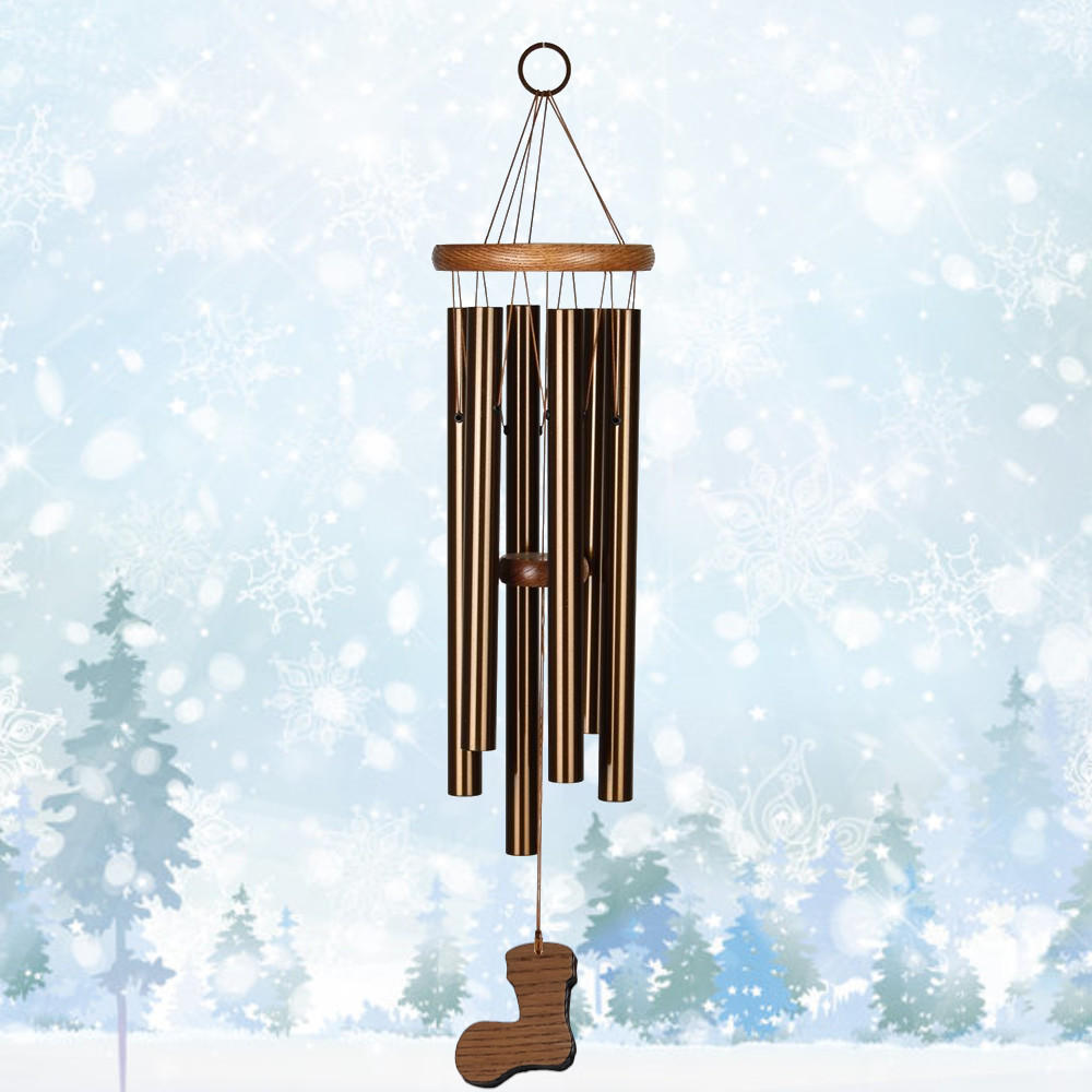 Amazing Grace 25 Inch Wind Chime - Engravable Stocking Sail - Bronze