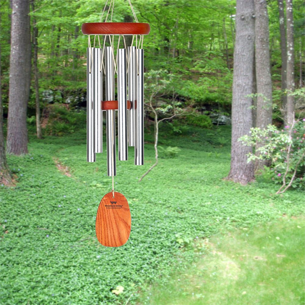 Amazing Grace 16 Inch Wind Chime - Engravable Sail - Silver