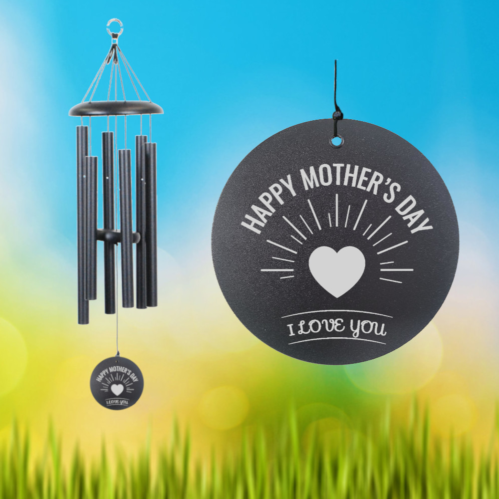 Corinthian Bells 27-inch Black Wind Chime - Scale Of C - Happy Mother's Day