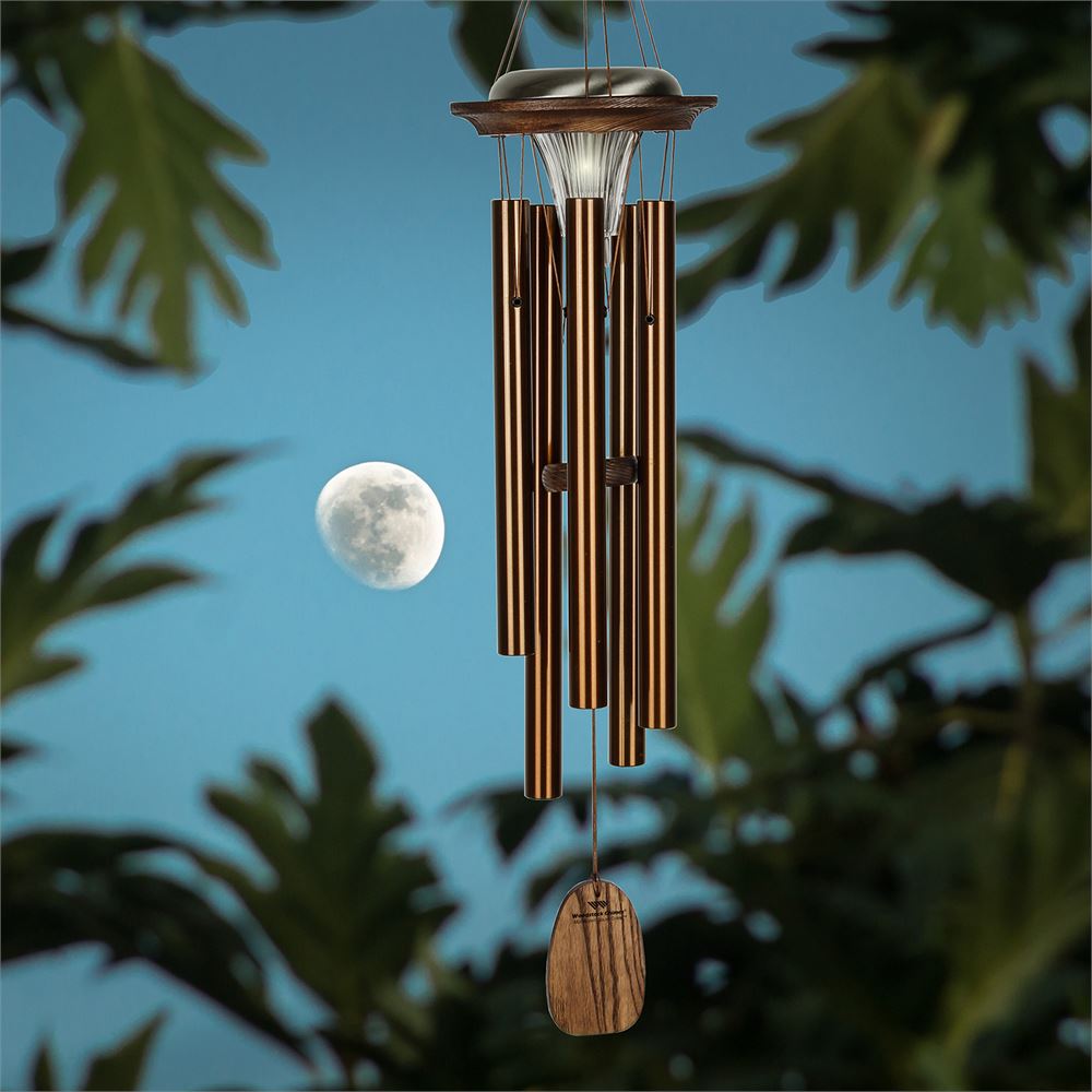 Moonlight 29 Inch Bronze Solar Chime - Engravable Sail