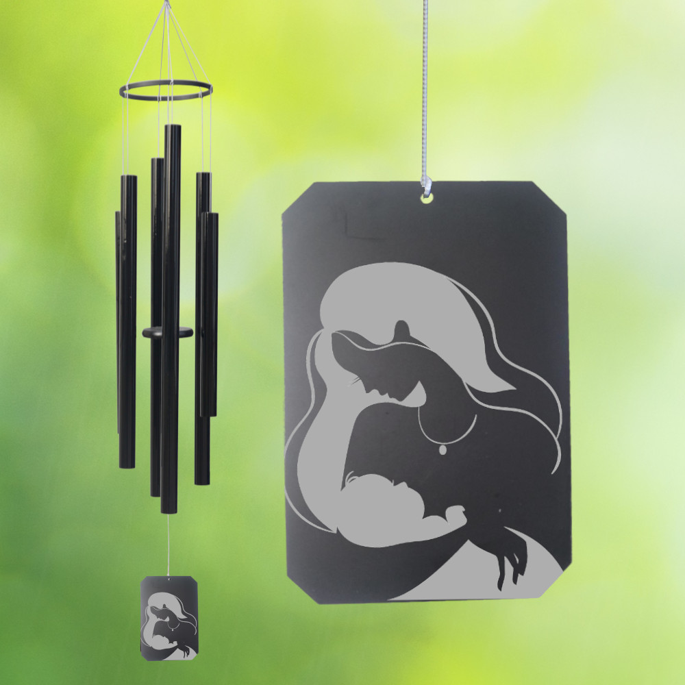 Premium Amazing Grace 46 Inch Wind Chime - Black - Mom and Baby