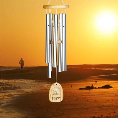 Woodstock Reflections Serenity Prayer 22 Inch Wind Chime - Engravable Sail
